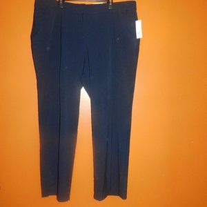 CROFT & BARROW CURVY MID RISE TROUSERS -  NAVY